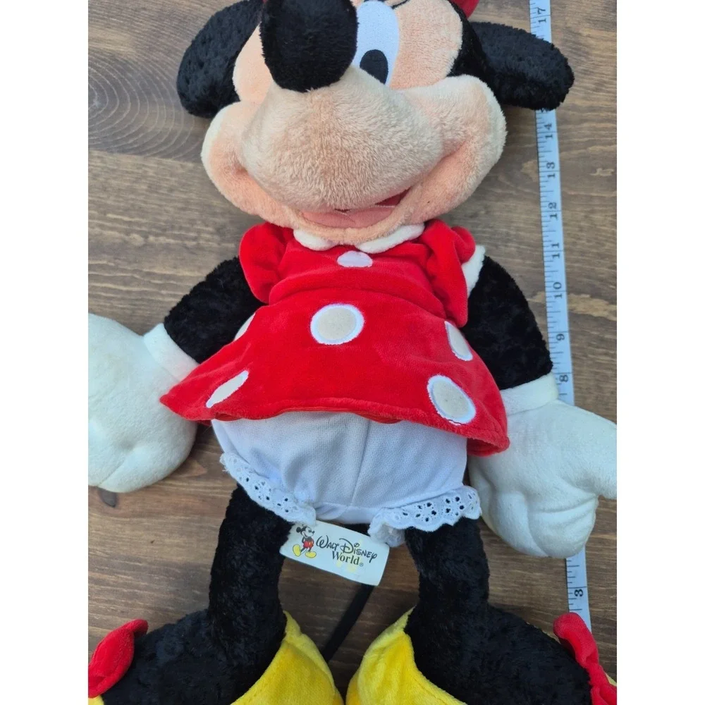 Minnie Mouse Plush Walt Disney World Red Polka Dot Dress Authentic Toy 18